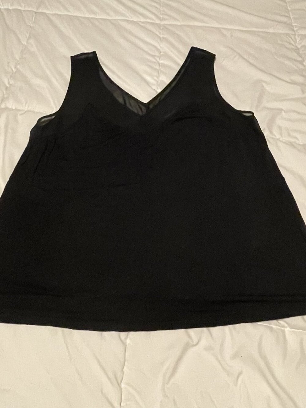 ModCloth Black Tank with Sheer Straps – XL